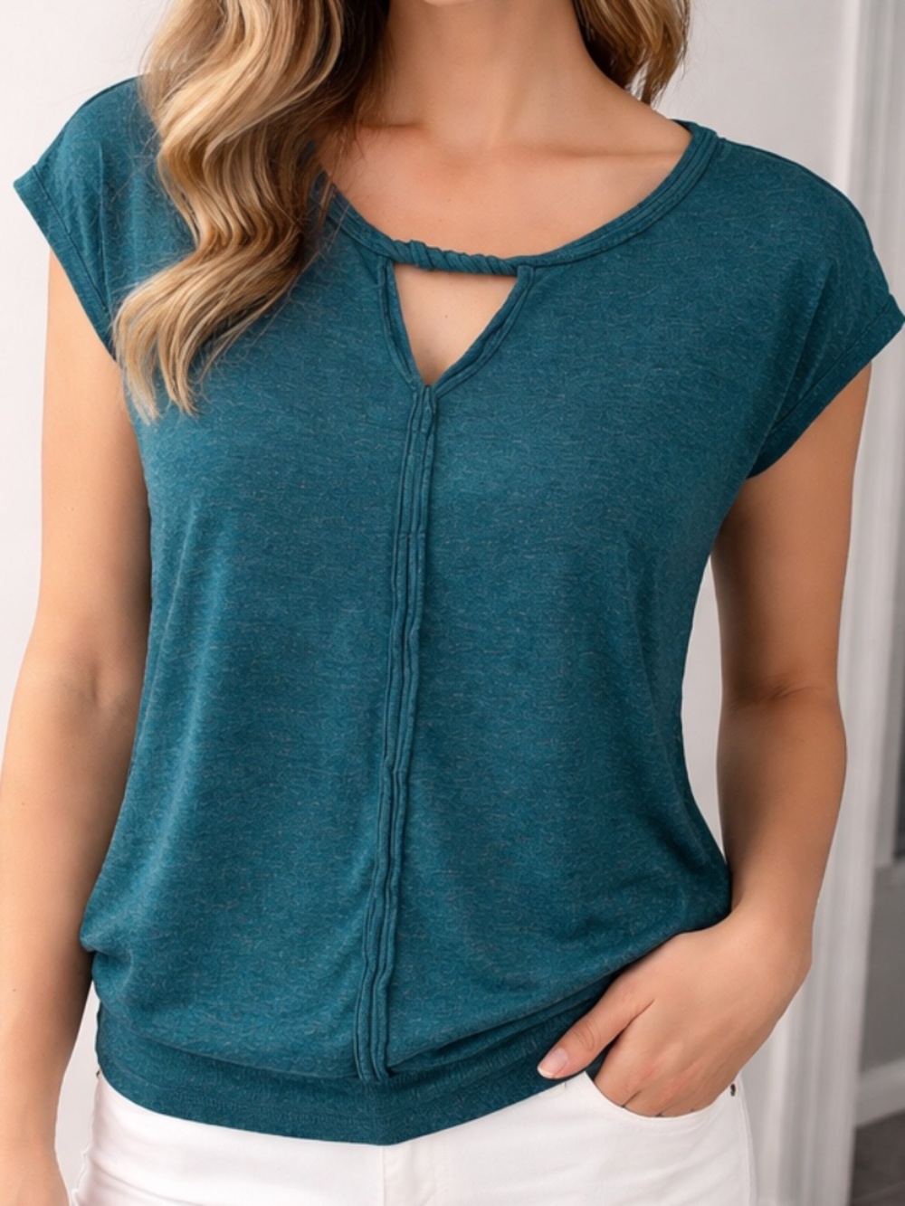 MAX STUDIO TOP WITH BUBBLE HEM